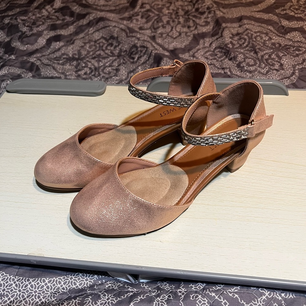 Nine West Kids' Pink Ankle Strap Heels